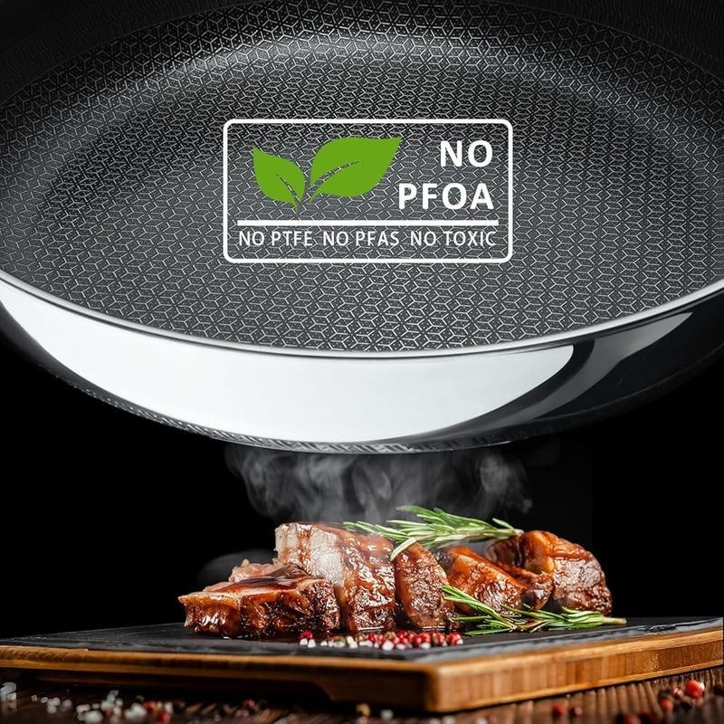 Non Stick Frying Pan Ceramic Skillet Stainless Steel Oven Safe Induction Cooktop