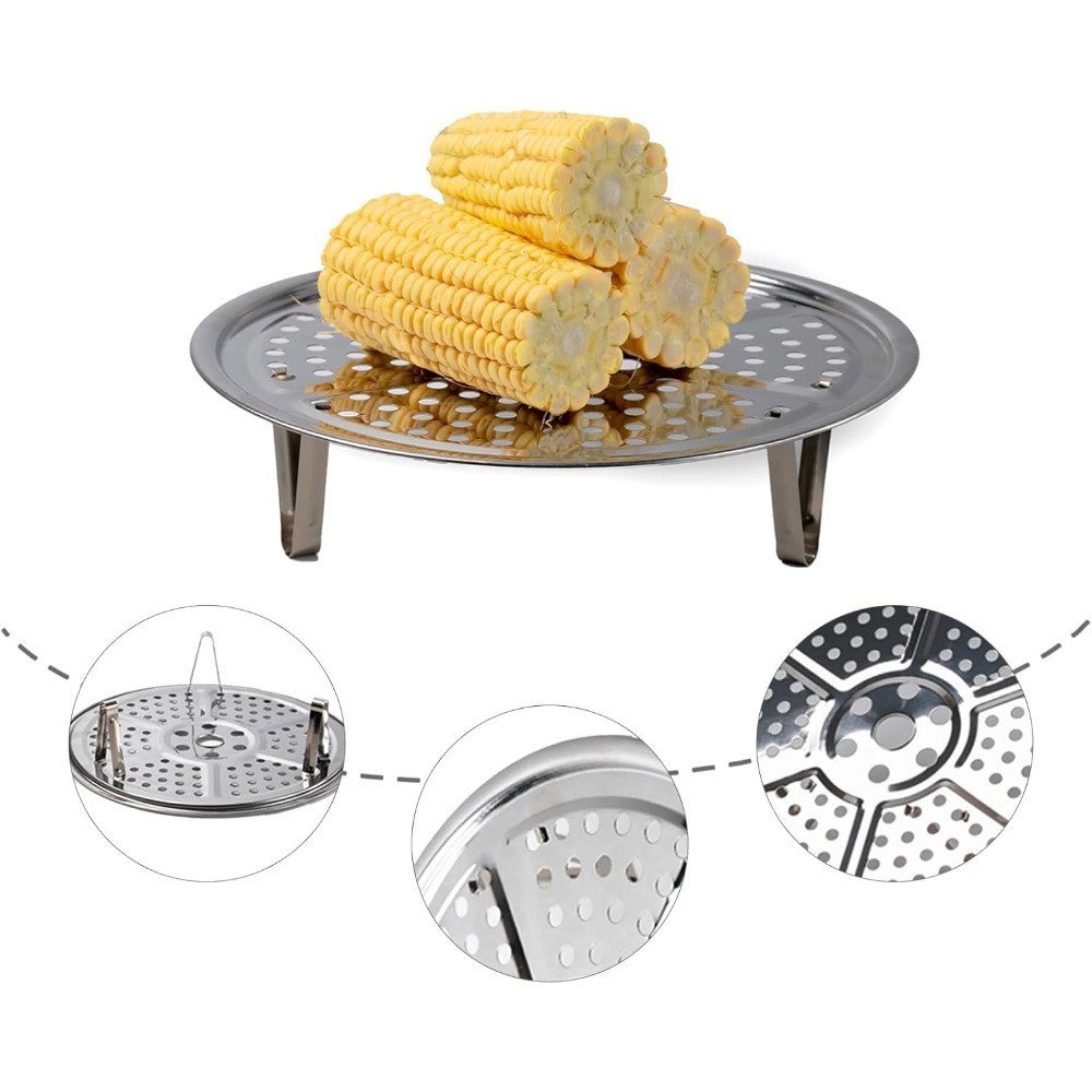 Premium Stainless Steel Steamer Rack with Removable Stand 8.6 Inches Pot