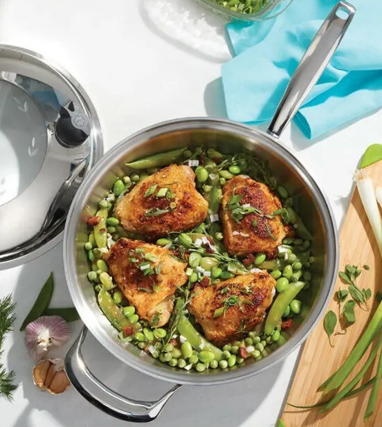 Princess House Vida Sana 5-Ply Stainless Steel 13″ Skillet 5568