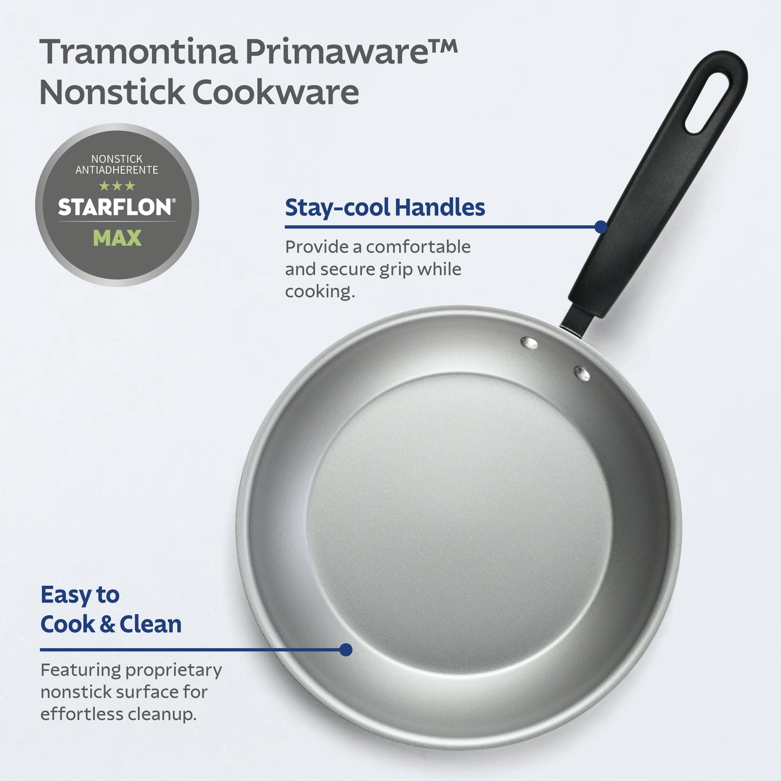 2-Piece Nonstick Fry Pan Set,9.5-Inch and 11-Inch Asphalt