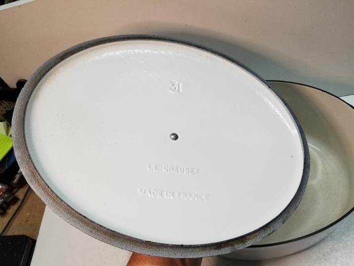 Le Creuset Oval Casserole Cocotte 31cm 6.3L White Enamel Cast Iron