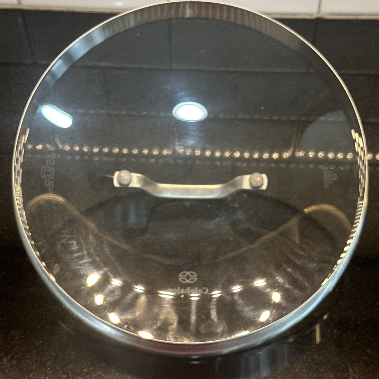 Calphalon Classic Anodized 5 Qt Stock Pot & Glass Lid 8785 Ceramic Non Stick USA