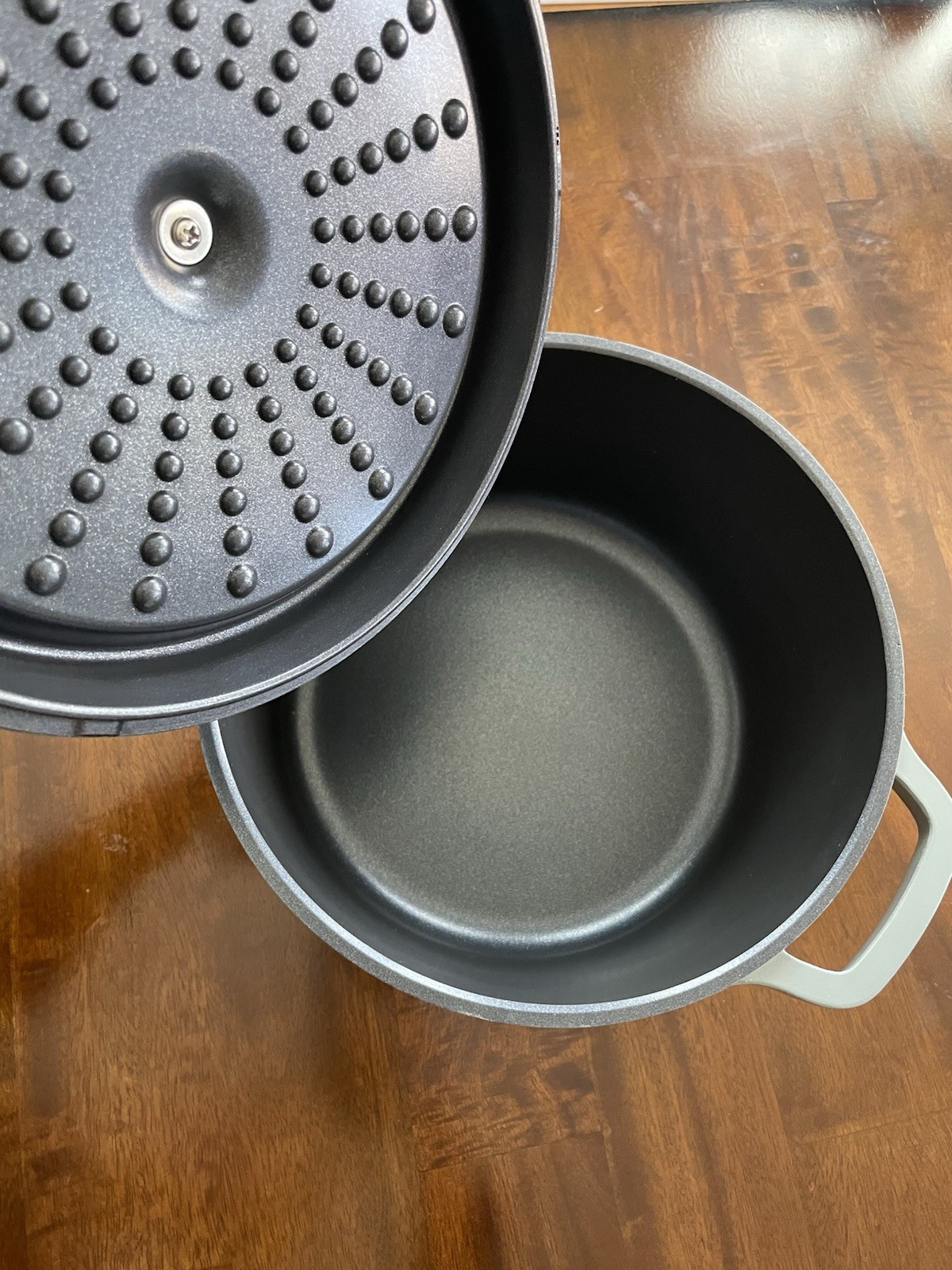 Crock Pot Artisan 5 Quart Round Enameled Cast Iron Dutch Oven in Slate Gray