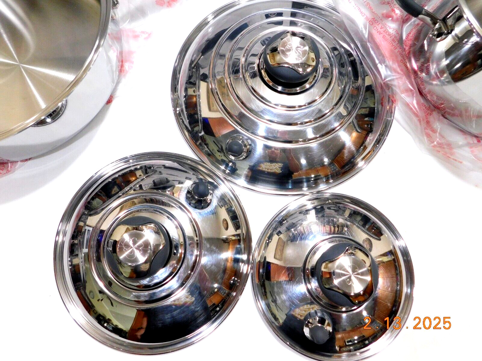 NEW ROYAL PRESTIGE Waterles Cookware USED LIDS 5Ply Surgical Stainless Induction