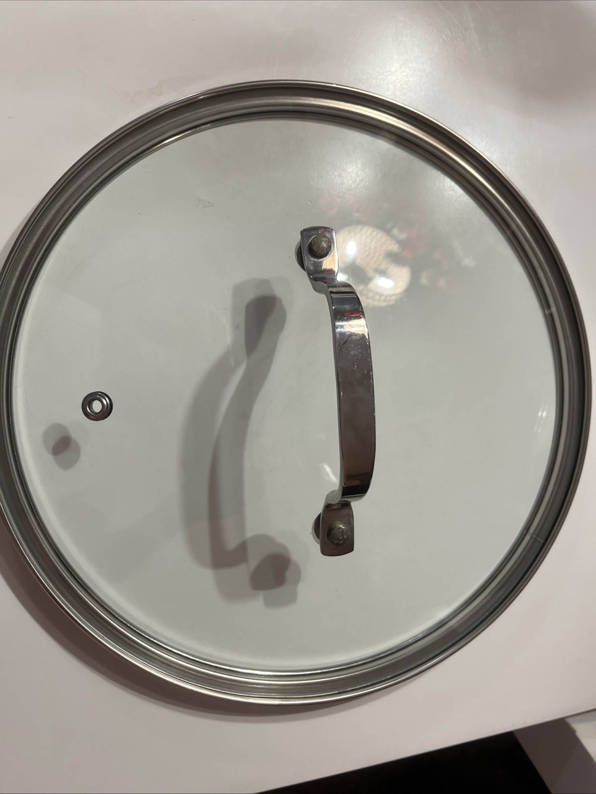 STAINLESS STEEL & GLASS Saucepan Lid STEAM VENT 9 3/8”dia. UNBRANDED