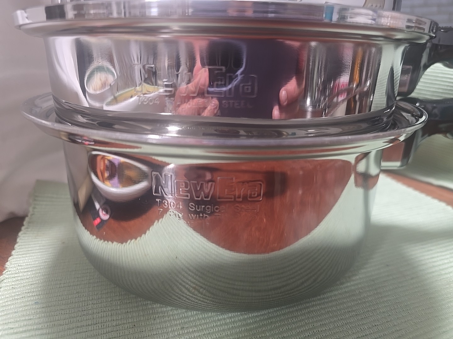 New Era 304 Surgical Titanium Stainless Steel 7 Ply w/Vented Lid Pot USA
