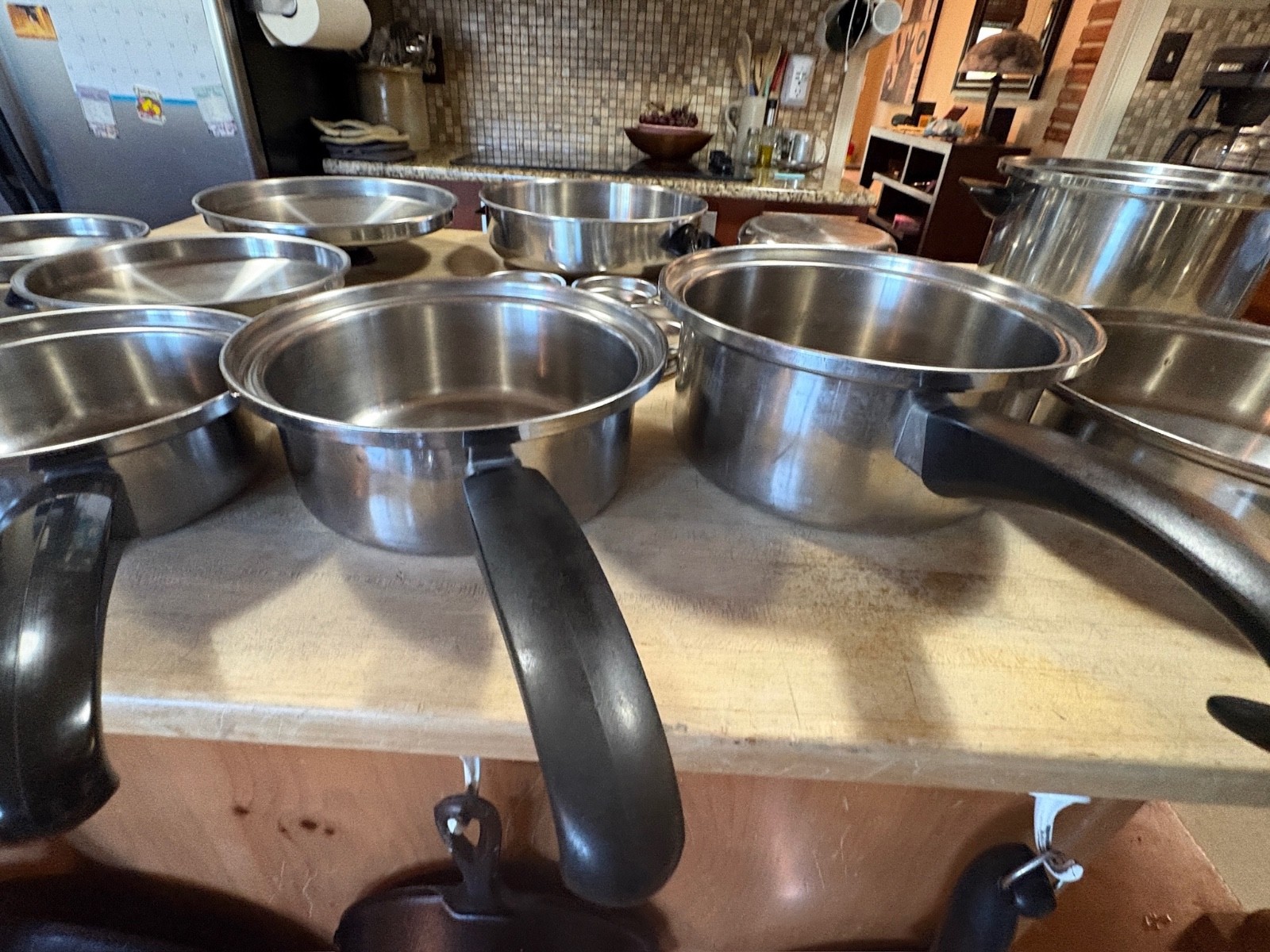 Vtg 14 pcs Seal-O-Matic Thermium Multi-Plex Stainless Steel USA Cookware Set USA