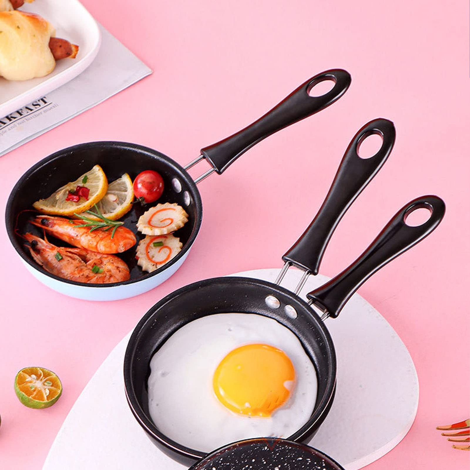 Stainless Steel Skillet, Mini Frying Pan with Non Stick and PreSeasoned for I…