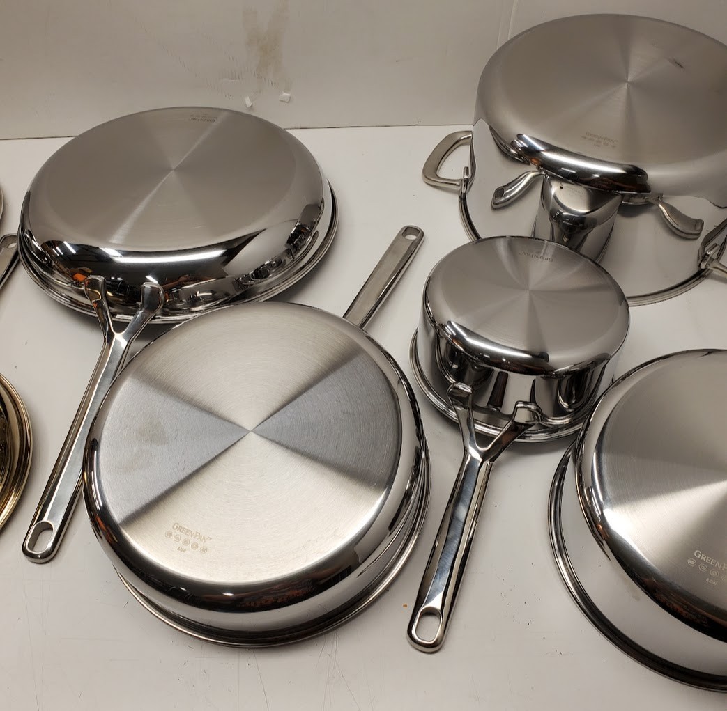 GreenPan Spectra Diamond 11 Pc Cookware Set 3 Ply Stainless Ceramic
