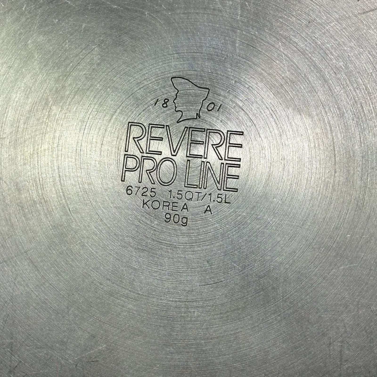1801 Revere Ware PRO-LINE Stainless 1.5Qt 98g Sauce Pot/Pan NO Lid 6725 Korea