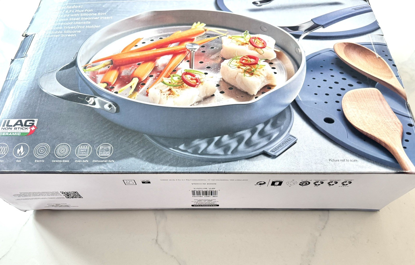 Tramontina Ceramic Nonstick All In One Plus Pan 7 Piece Set – Blue