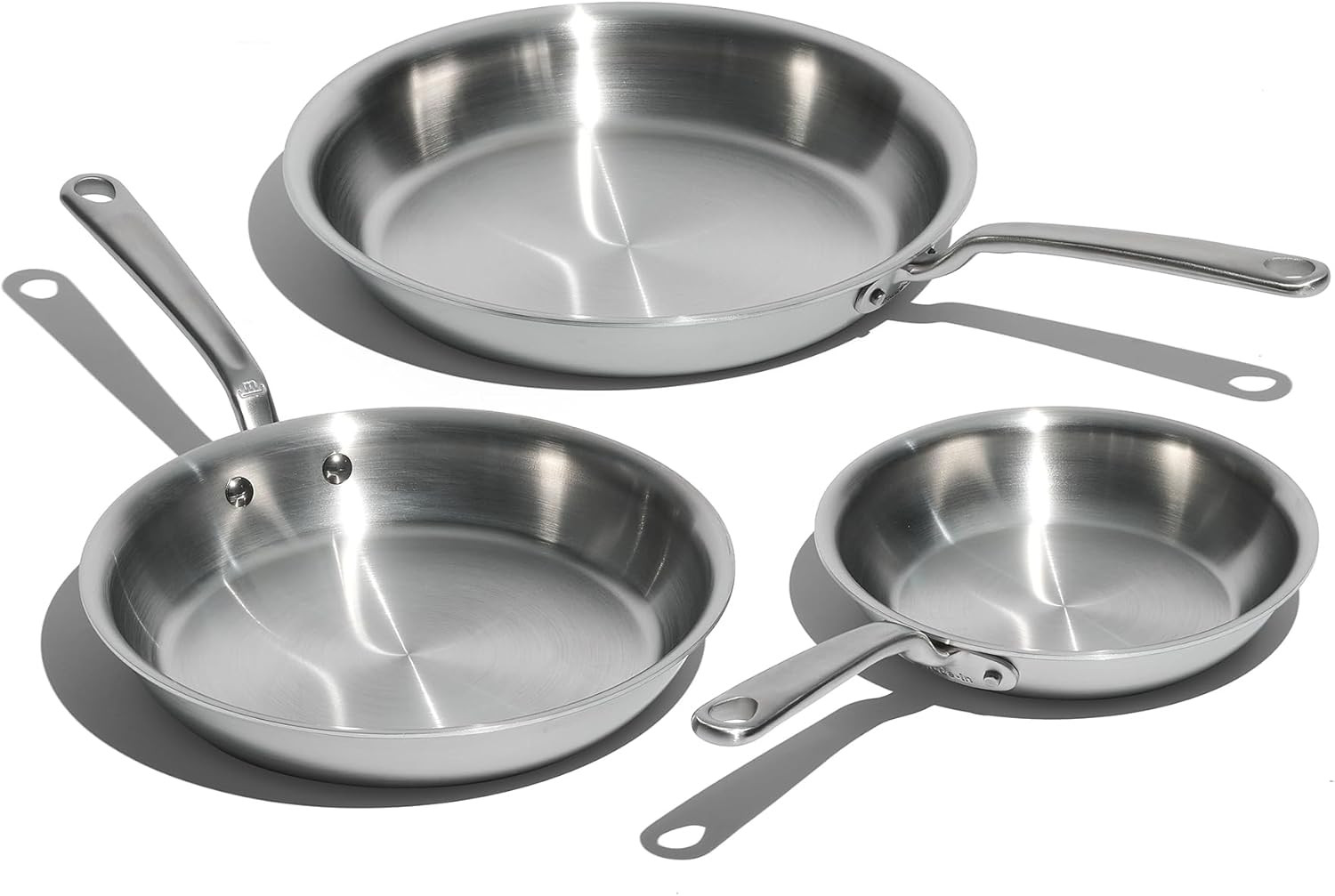 Cookware | 3-Piece (Includes 8″,10″,12″) Stainless Frying Pan Set | 5 Ply Stainl