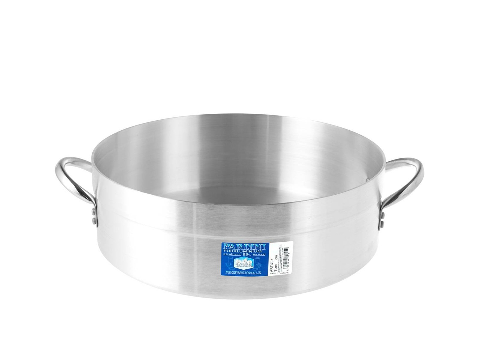 Low Aluminum Casserole Pardini Hotel 2 Handles 38 cm