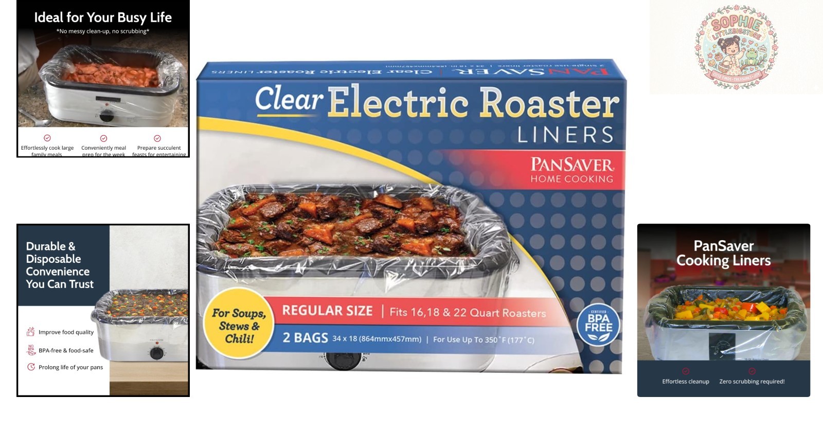 Effortless Cleanup Cooking Liners – Disposable for 16-22 Qt Roasters, 2 Pack