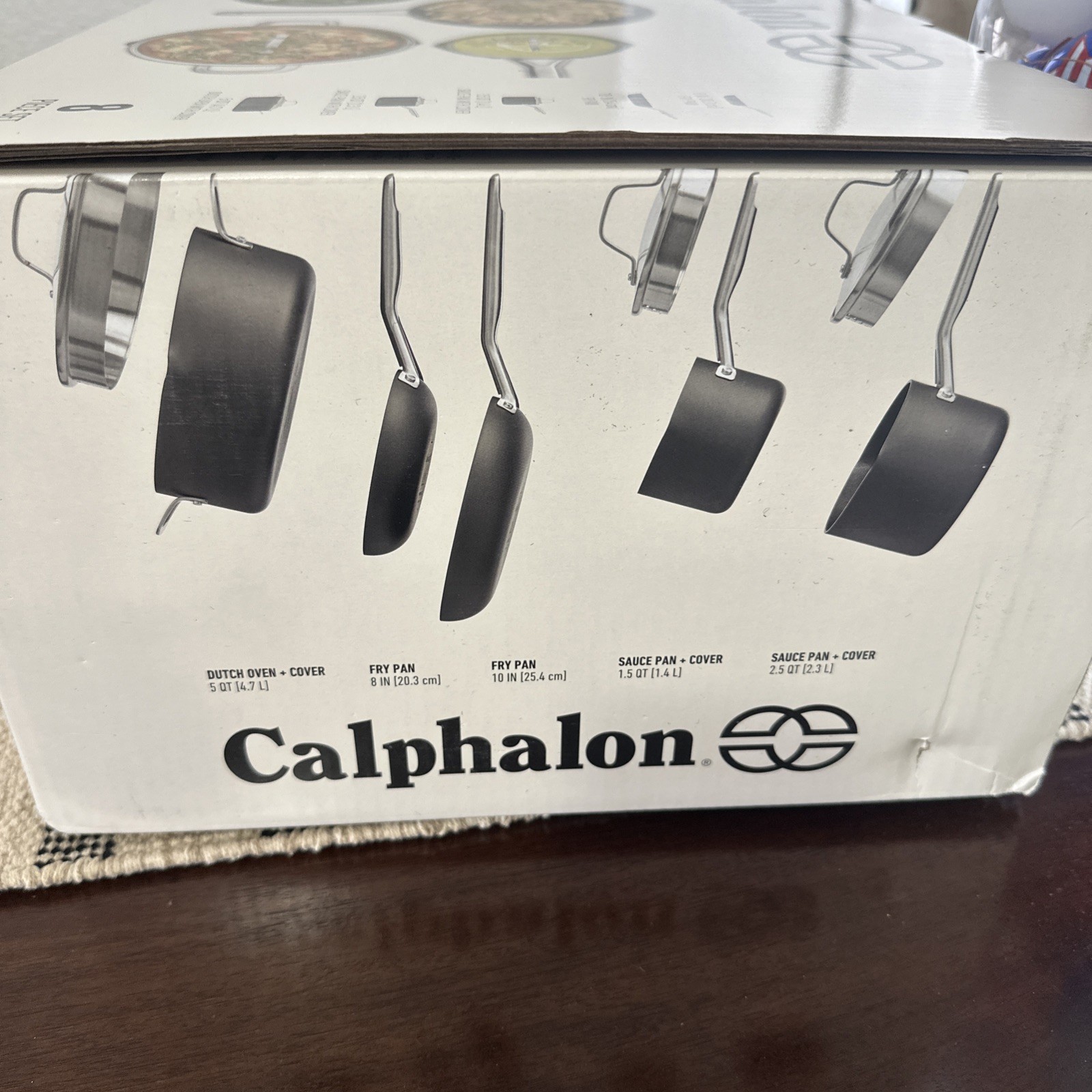 NEW IN BOX Calphalon Select 8-Piece Dishwasher Safe , no scrubbing Cookware Set