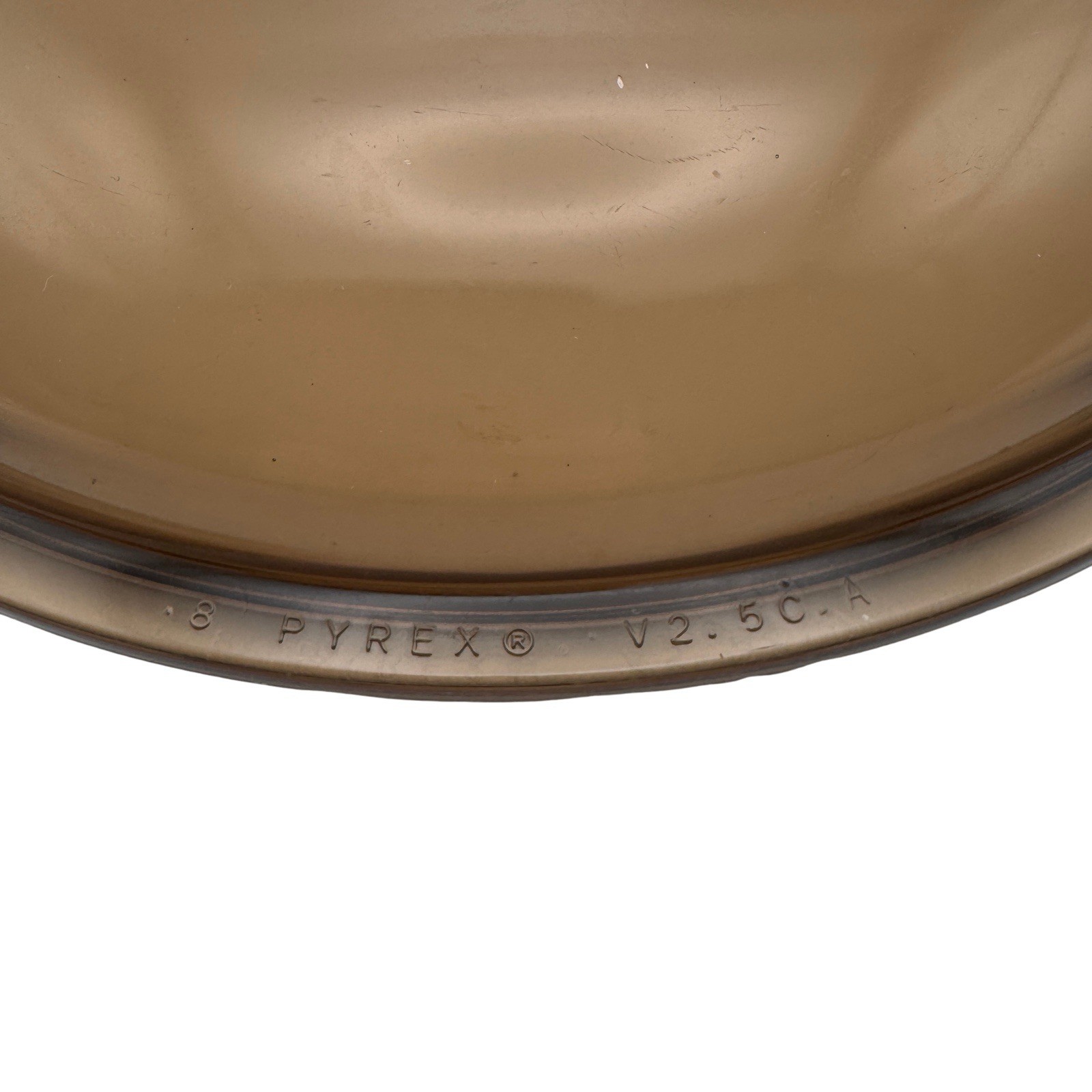 Pyrex Visions V2.5C Amber Brown Glass Pot Lid Only Replacement (Small Chip)