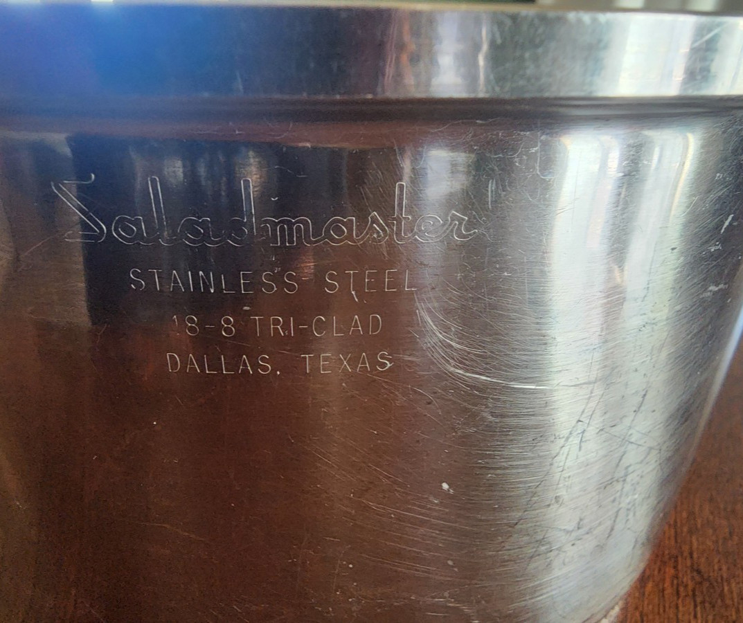 Vintage Saladmaster 6 Quart Stock Pot Dome Lid 18-8 Tri Clad Pan Cookware