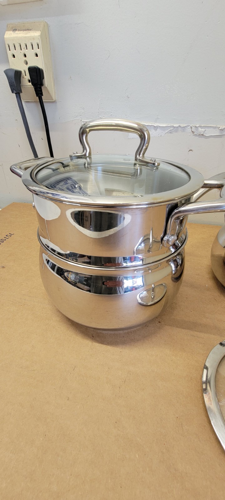 Biltmore 3 Pc Sauce Pans Pots Heavy Stainless Steel Oven Safe Steamer 3.4 2.3 QT