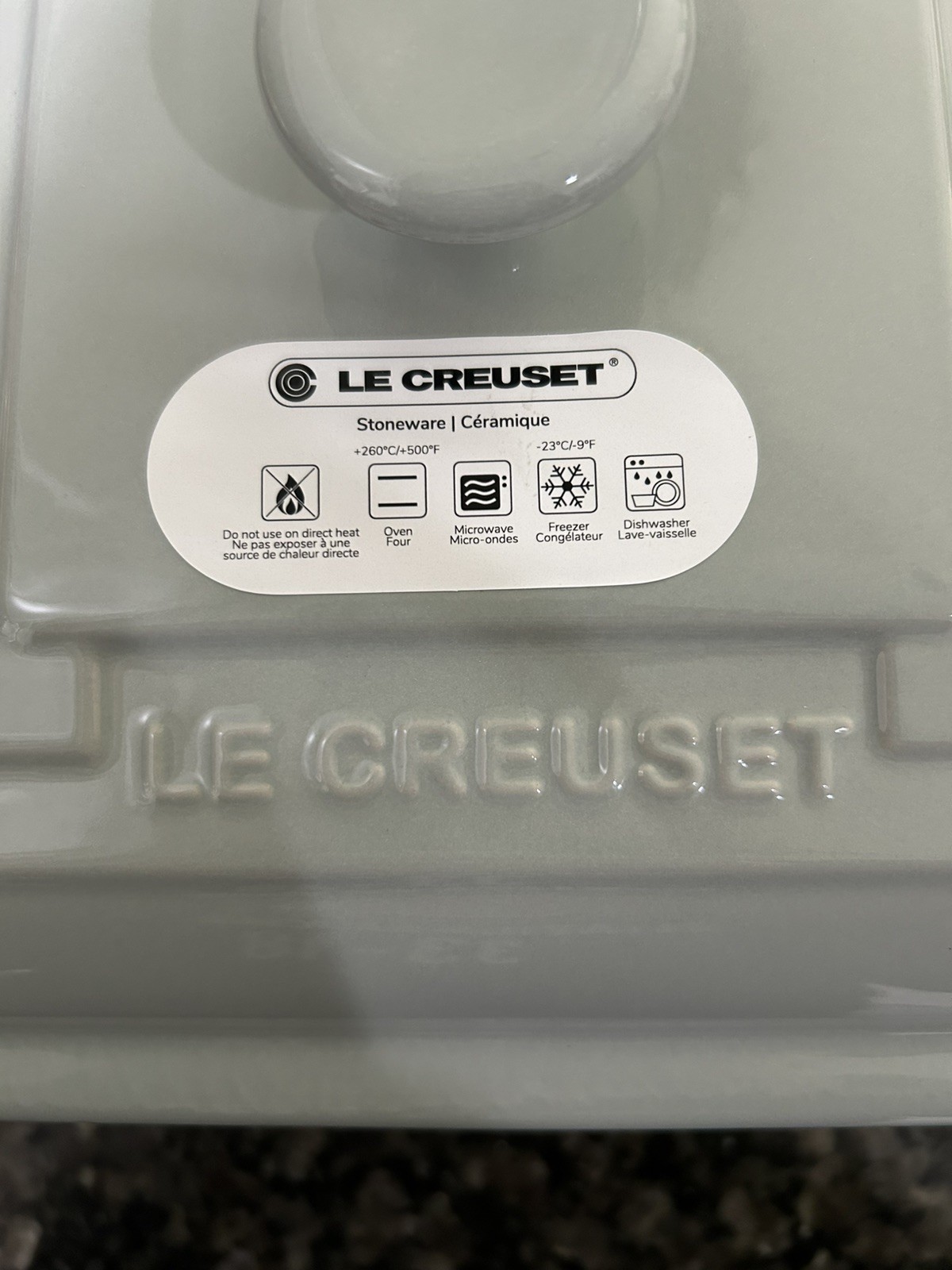 Le Creuset Stoneware 3-Quart Square Casserole with Lid, pistache green