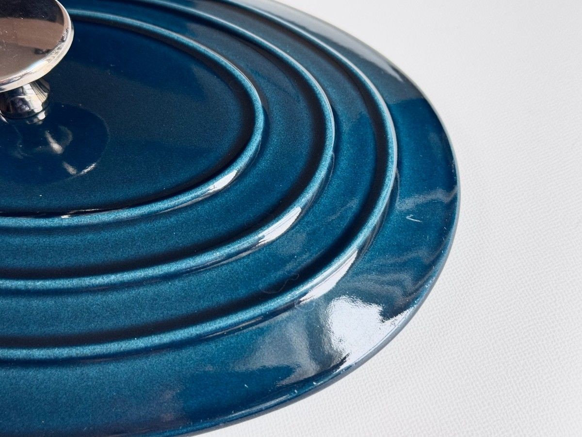 STAUB 23cm Cocotte Oval Hot Plate La Mer Enamel Cast Iron Unused Rare Used TB04