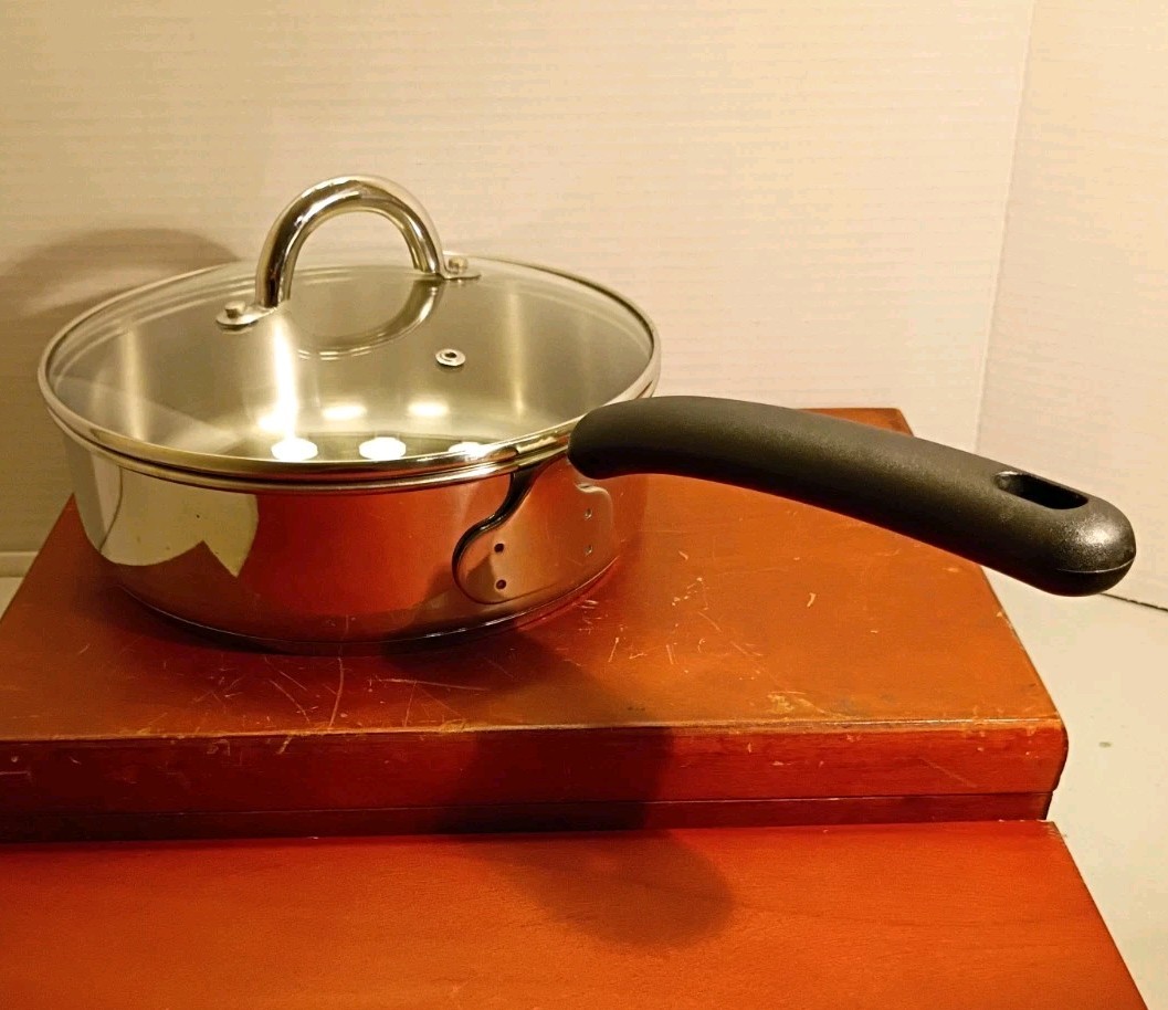 MEYER 18/10 STAINLESS 9″Fry Pan Deep Skillet Stainless Steel Raised Bottom W/Lid