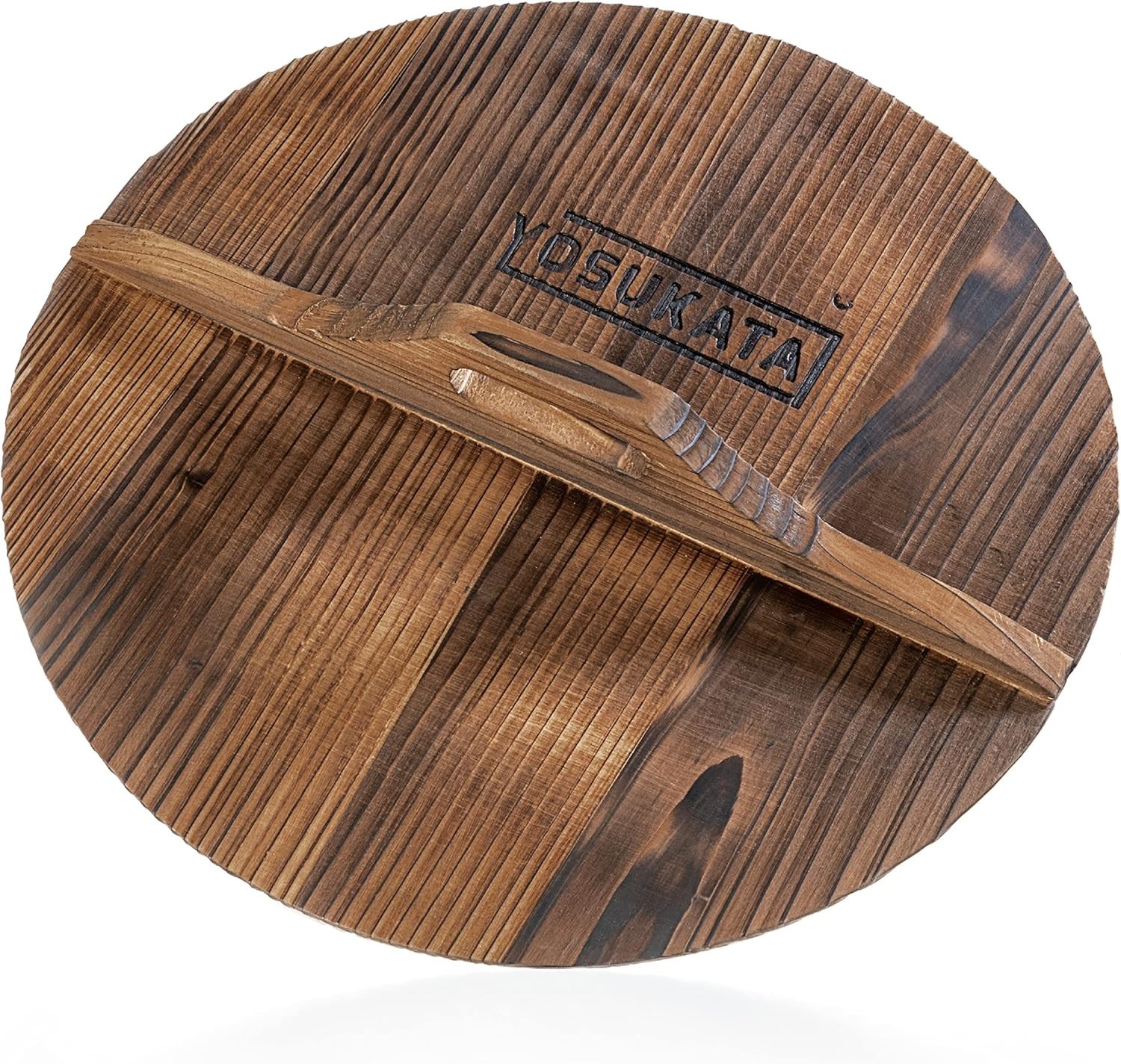 Premium Wok Cover 13.2″ for Wok 13.5″- Wooden lid for Frying Pan – Ergonomic …