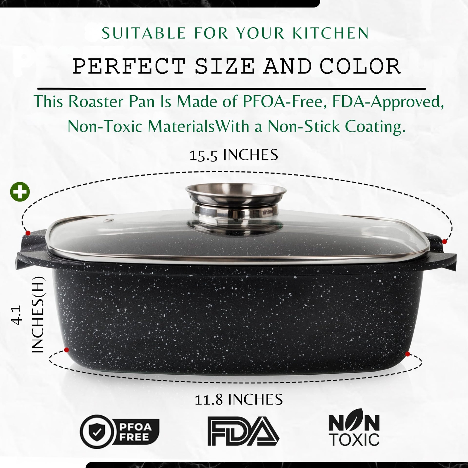 Die Cast Aluminum Oval Roaster Pot 12-Inch, Induction Compatible, Gas Stove Top