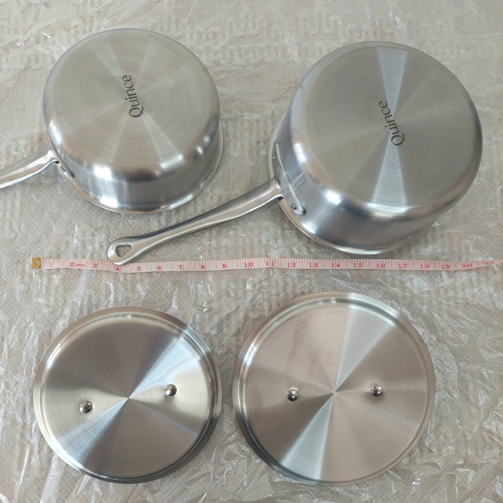 NWOT! Quince Set Of 2- 5ply Stainless Steel – 2qt & 3qt Saucepan/ Pots ! (SH)