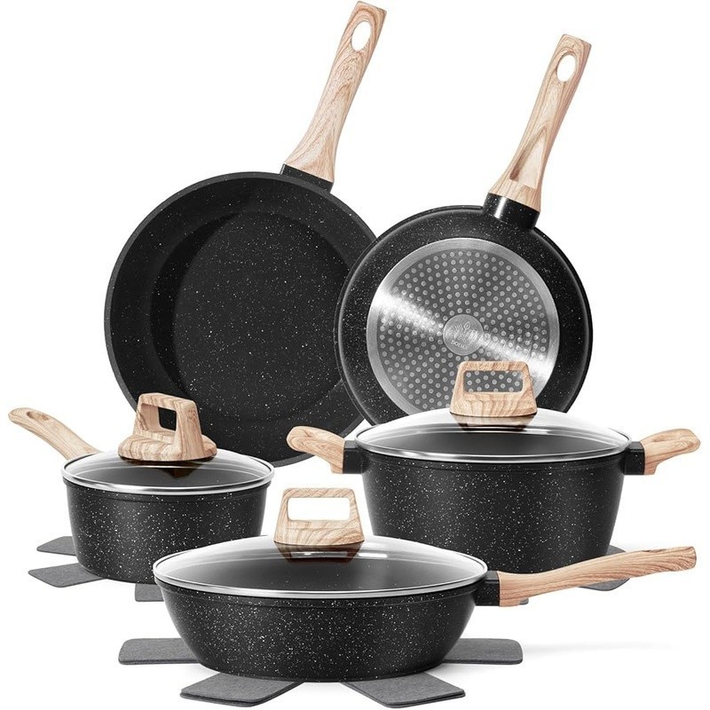 Nonstick Cookware Set 12 Pieces Frying Saute Casserole Pots Pans Cookware New