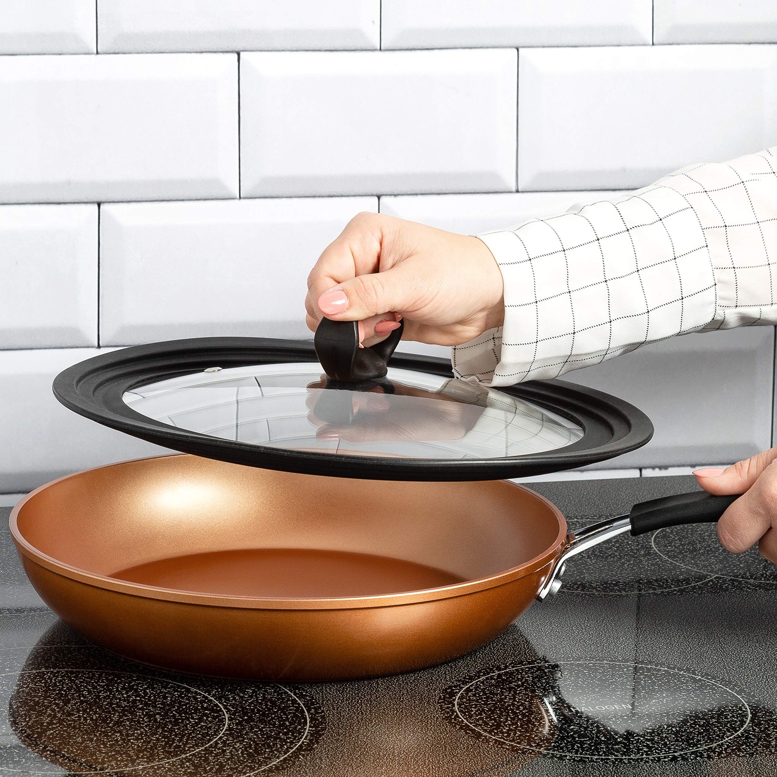 Ecolution Universal Lid for Pots and Pans, Fits 9.5-Inch to 12-Inch Cookware,