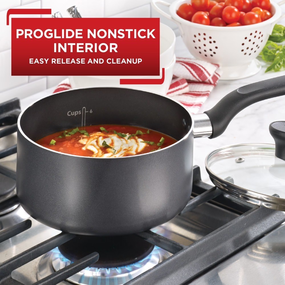 Nonstick Saucepan 2 Quart Pot with Lid, Easy-Care Ceramic Coating, Dishwasher