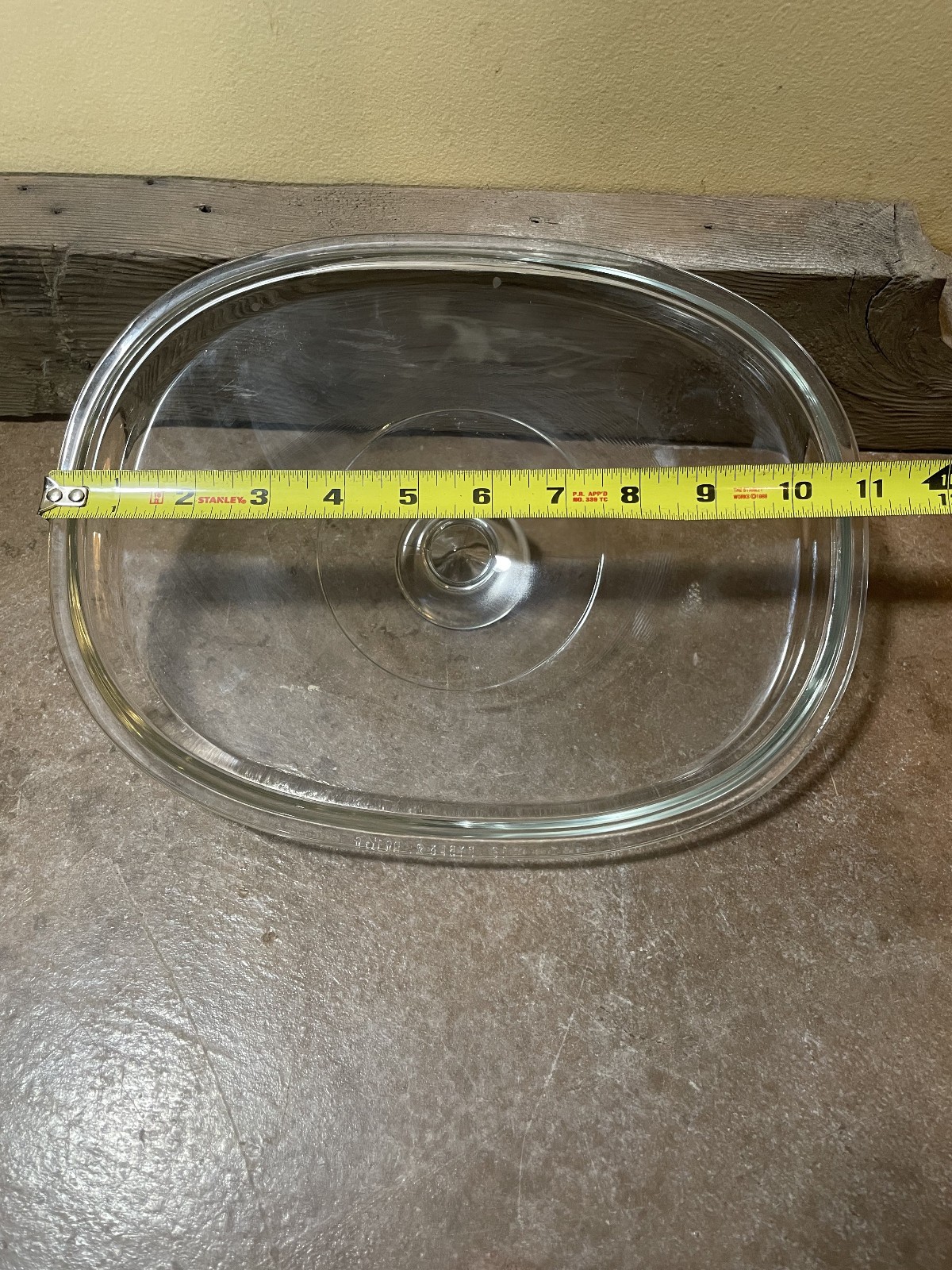 Pyrex DC 1 1/2-C Clear Glass Vintage Lid Replacement 11 x 8.75 inches
