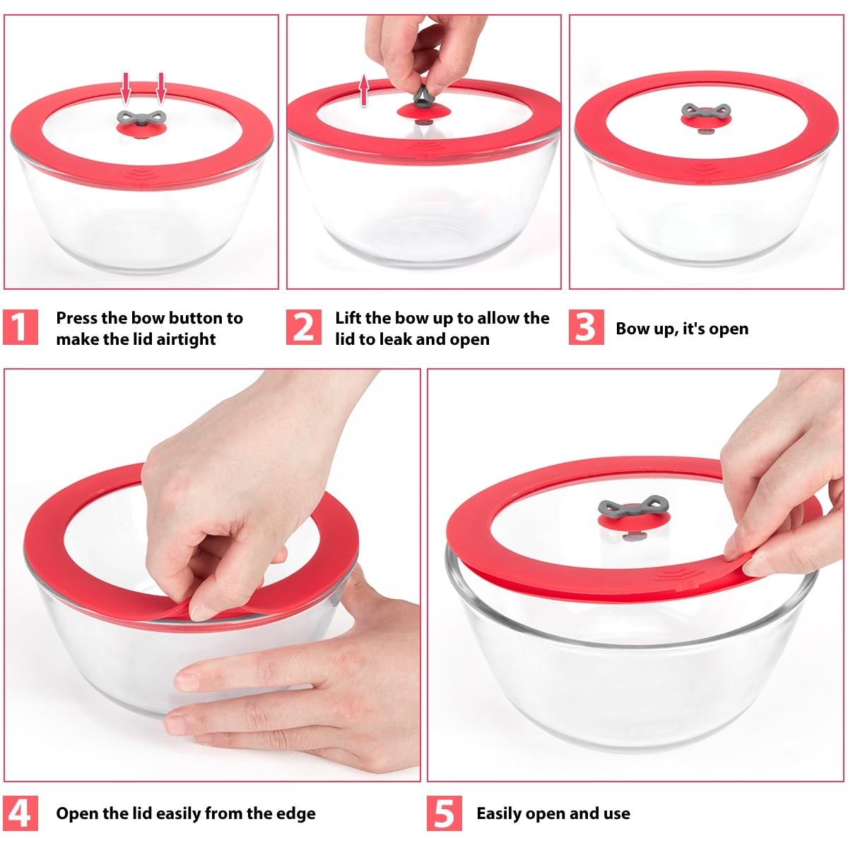 4 Pack Replacement Lids for Pyrex 7201-PC 4 Cup and 7402-PC 6/7 Cup Glass Con…