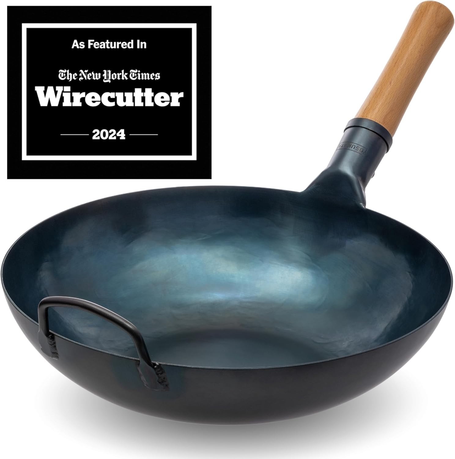Traditional 13.5” Blue Carbon Steel Wok – Perfect for Indoor & Outdoor Cooking