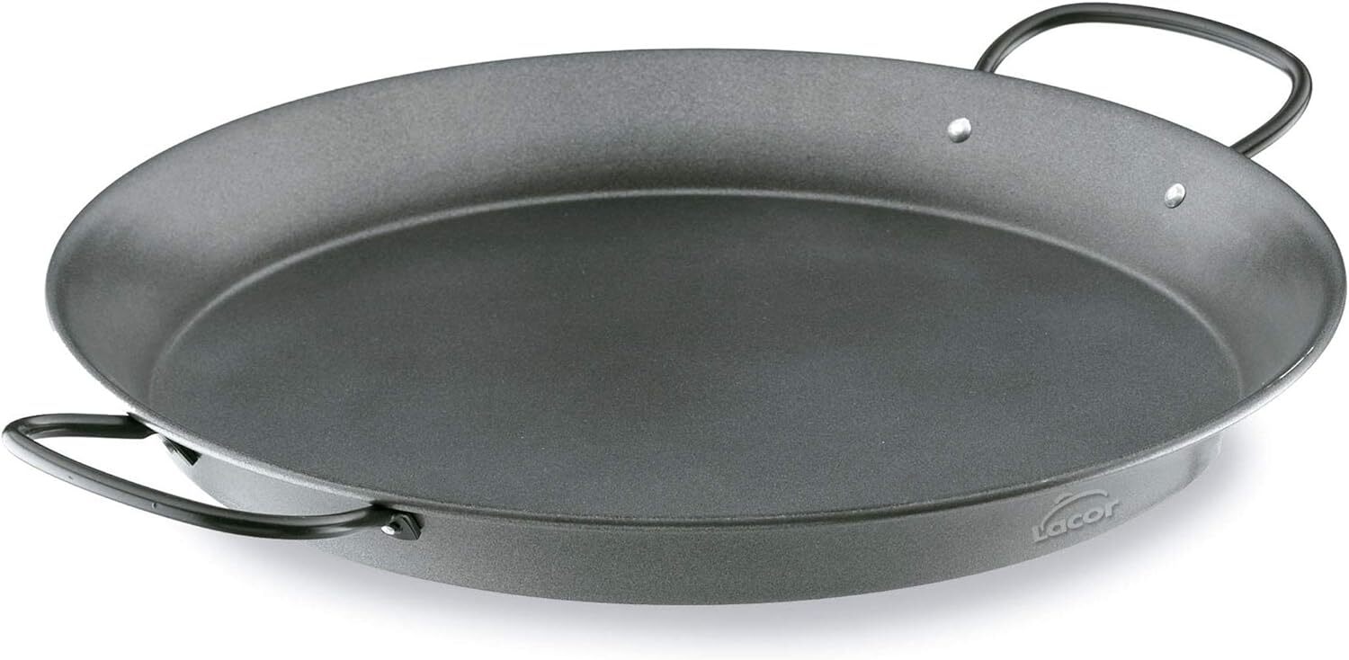 Lacor 45cm Non-stick Round Pan for Paella / Paellera – Black – 60144