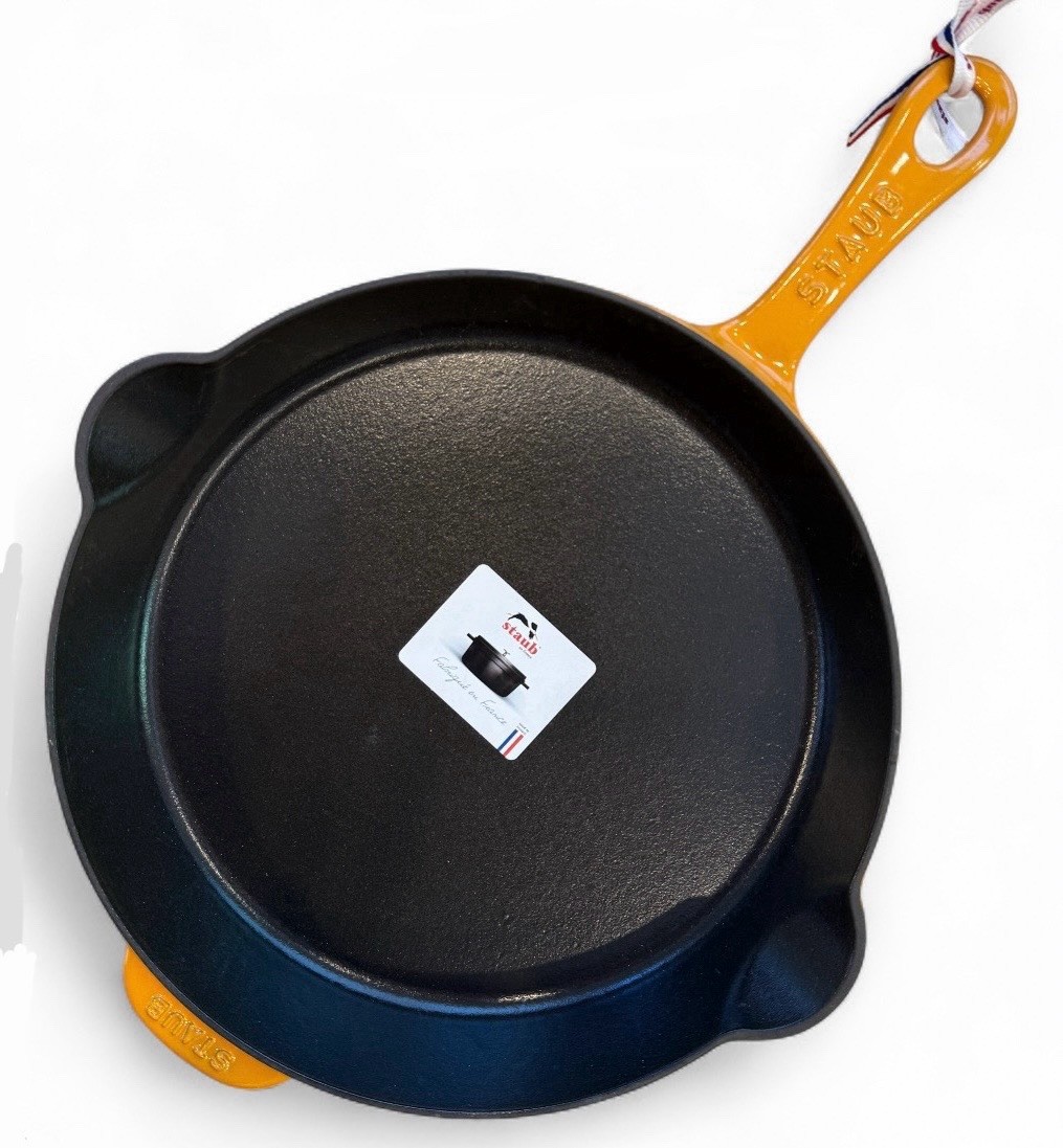 SUPER RARE NWB Staub Mustard 11” Enameled Skillet Fry Pan 28cm Saffron Turmeric