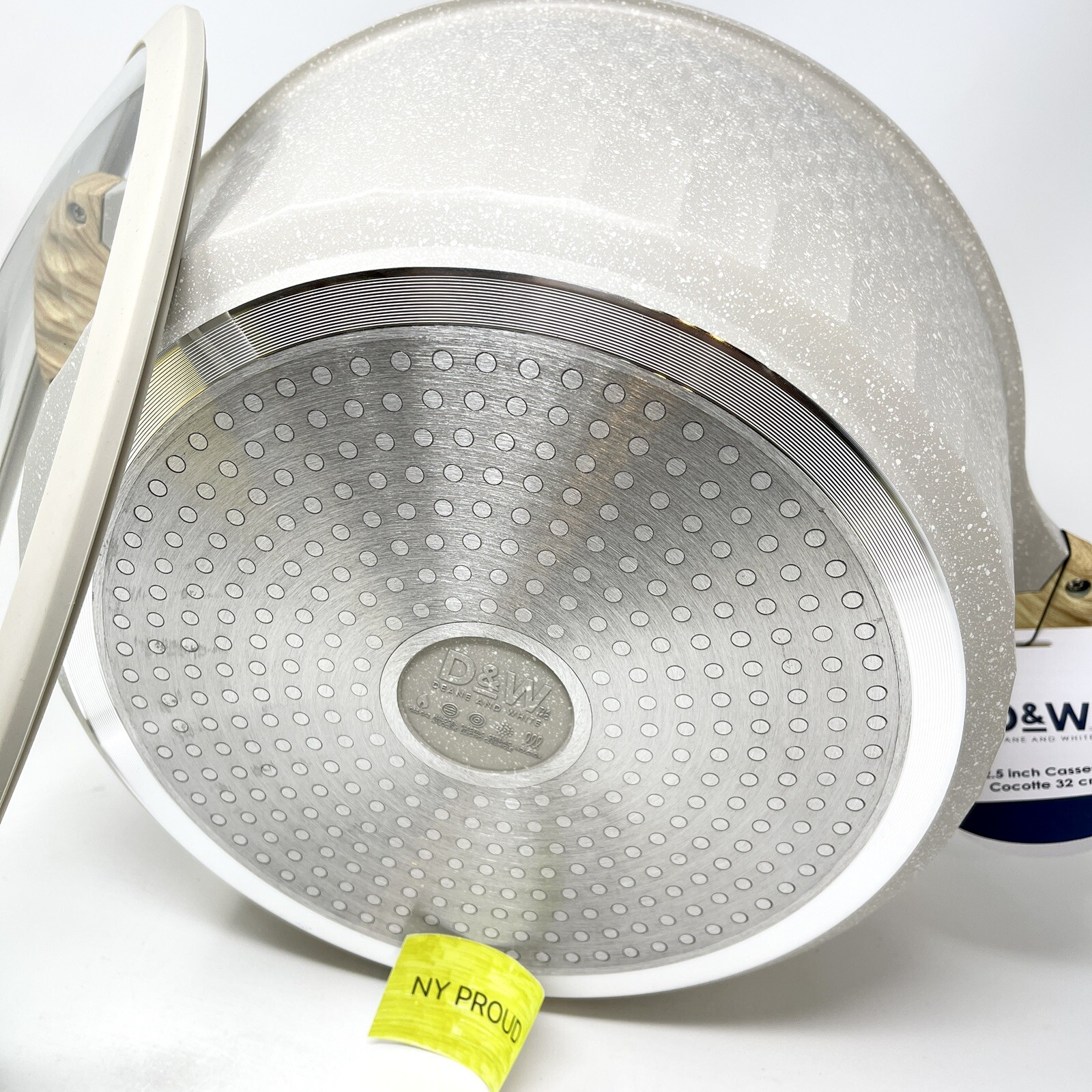 D&W Cookware Casserole Stock Pot Nonstick With Lid 10 Quart, 12.5” DIAMOND CUT