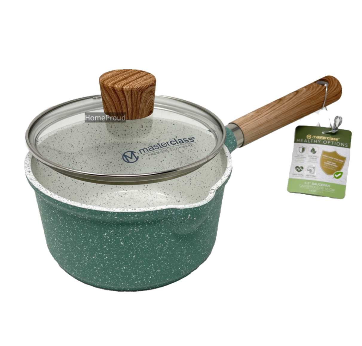 Masterclass Sauce Pan Nonstick Ceramic Coating Small 6.5 inch 1.5 Qt Casserole