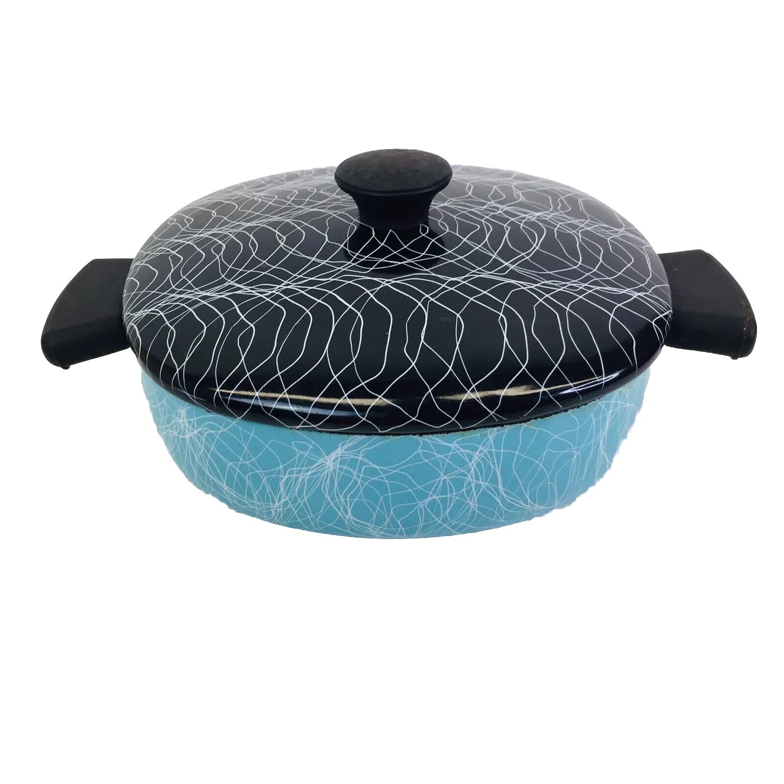 Vintage 50s Serendipity Cookware Spaghetti String Enamel Cast Casserole Pan