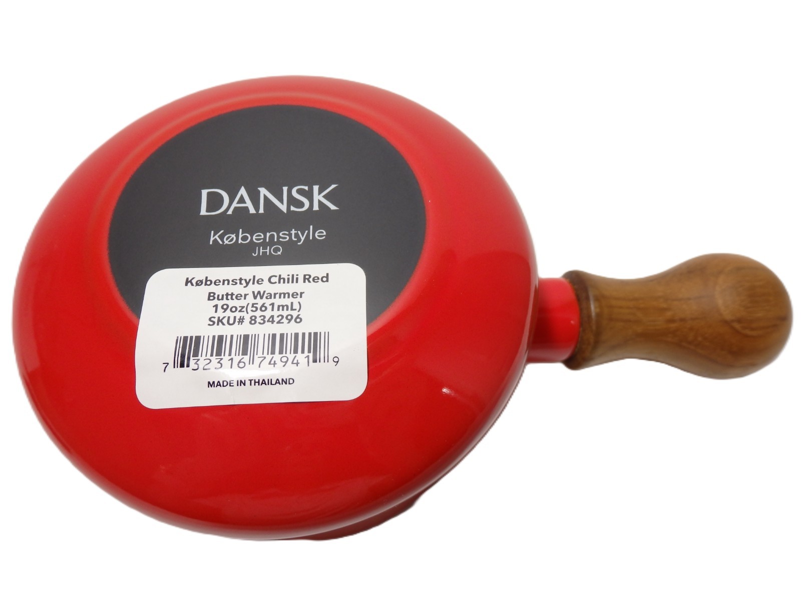 Dansk Kobenstyle Chili Red Butter Warmer 19oz Enamel Cast Iron Saucepan NIB