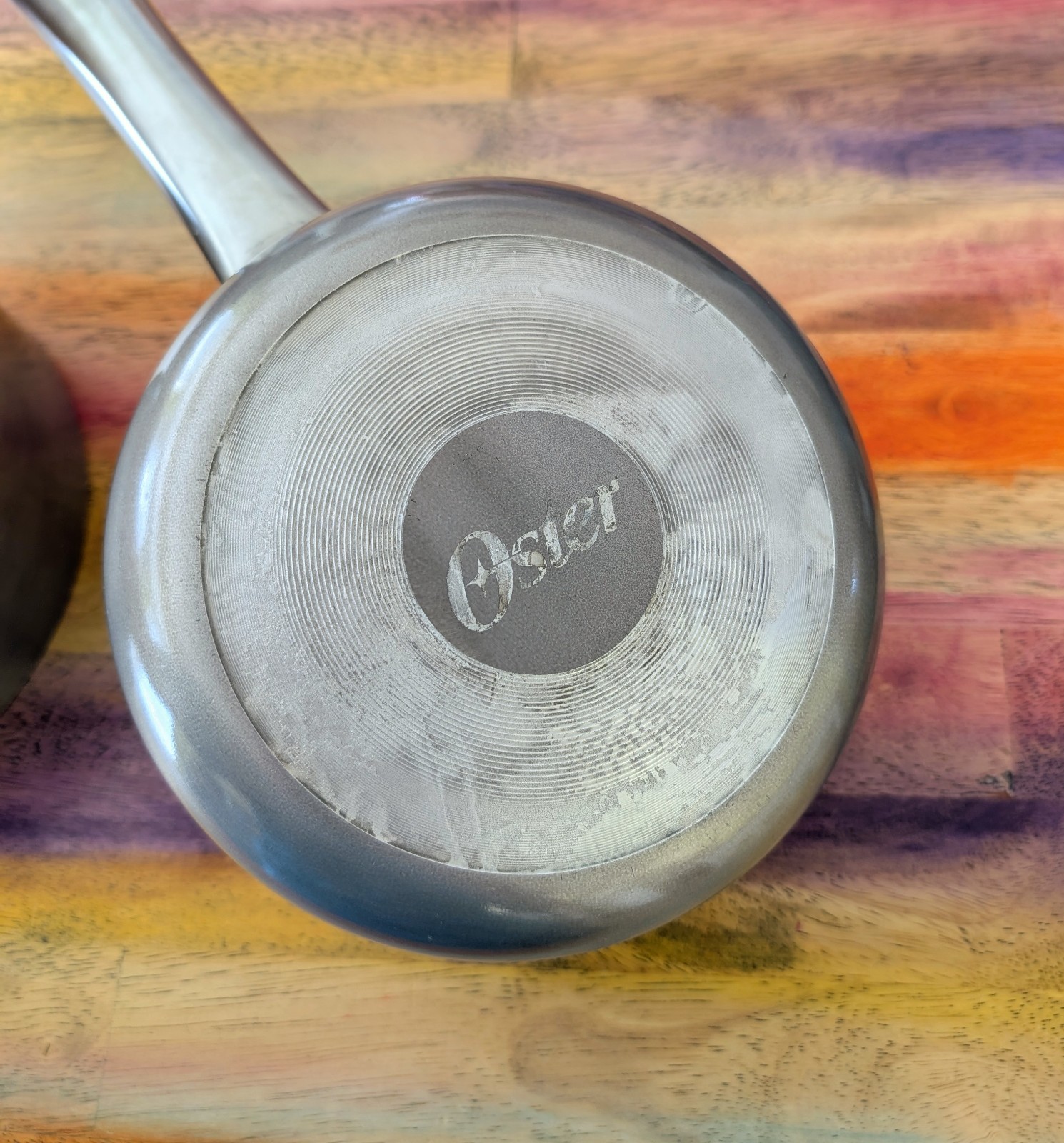 ⭐Oster Pot Pan Non Stick 2 Piece Aluminum Cookware Set in Gray Metal Handles