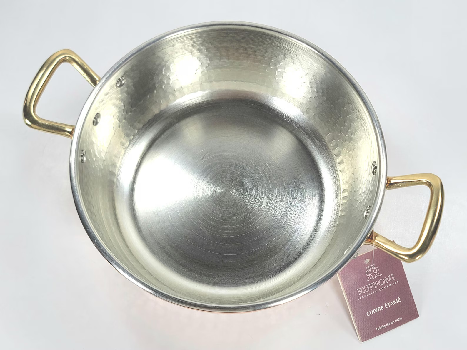 Ruffoni Copper Pot Historia Hammered Chef Braiser Acorn Knob, 24cm W/ LID 3.5QT
