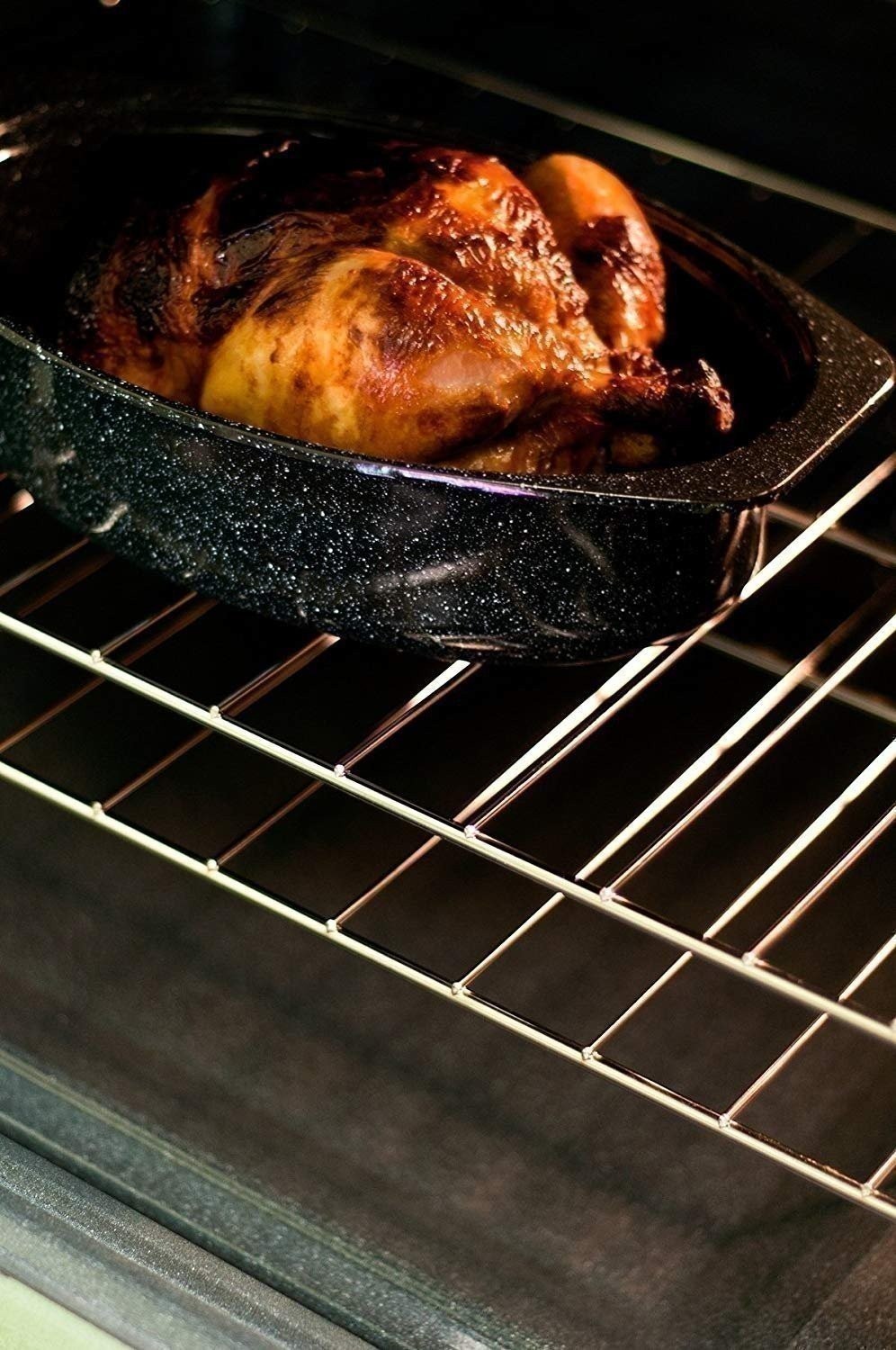 Granite Ware 6106-2 F6106-2 Covered Oval Roaster, 13 inches, Black
