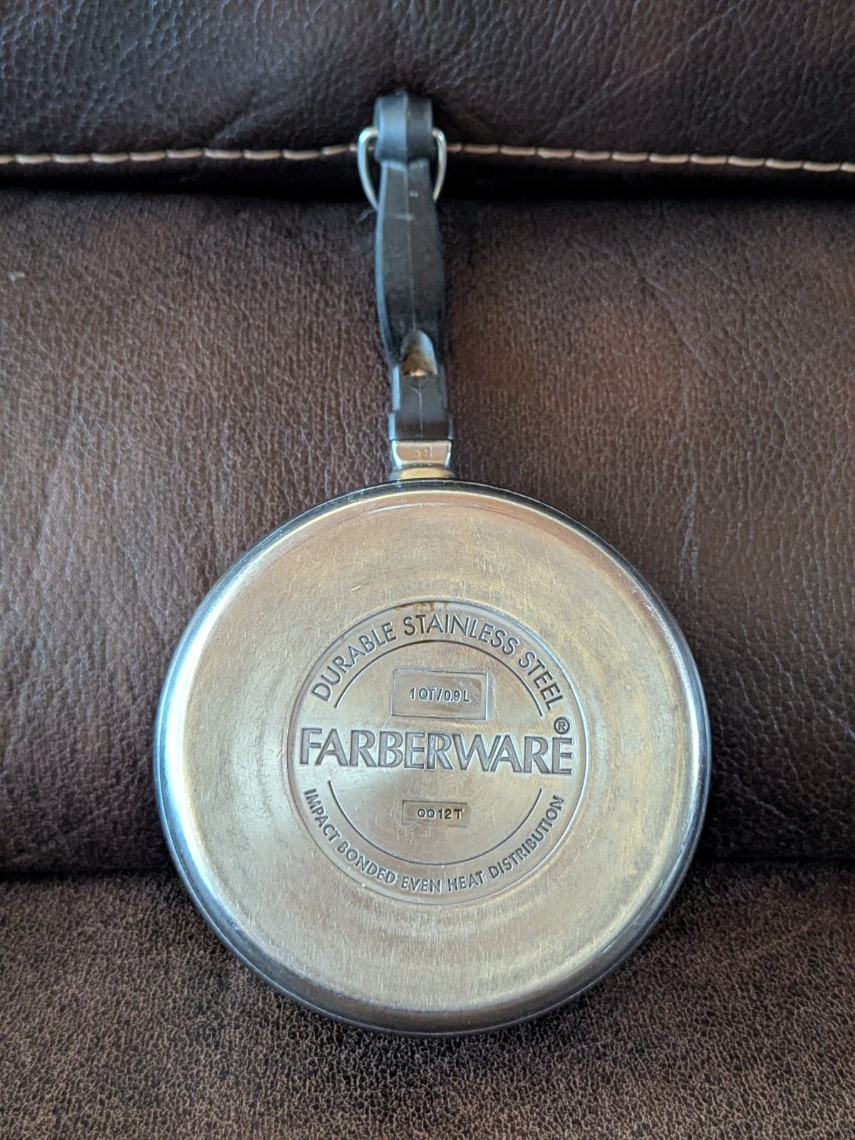 FARBERWARE Sauce Pan 1 Quart Double Pour Spouts Durable Stainless Steel QQ12T