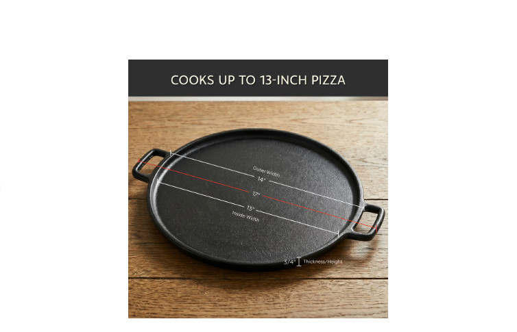 14 Inch Pre-Seasoned Cast Iron Pizza Pan for Oven Stovetop Grill