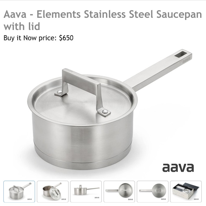 Aava Stainless Steel Professional Cookware Suace Pan With Lid. $650 Retail.