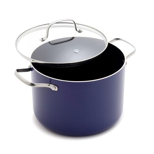 8QT Nonstick Stockpot with Glass Lid, PFAS-Free Ceramic, Multipurpose