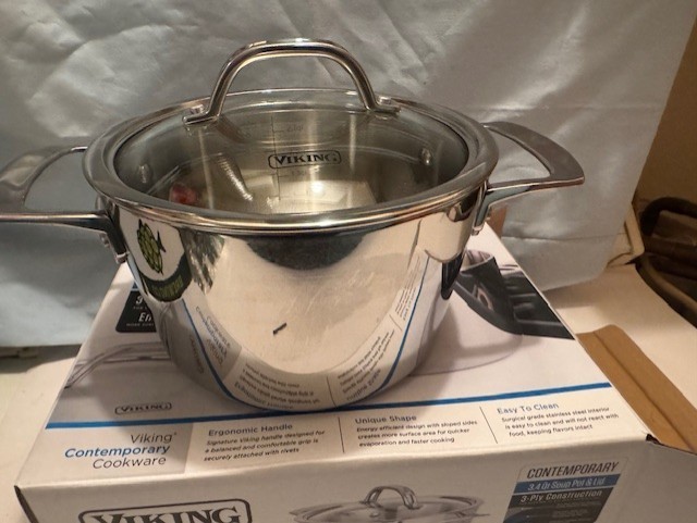 NEW FABULOUS VIKING CONTEMP 3-Ply Stainless Steel 3.4 QT SOUP POT