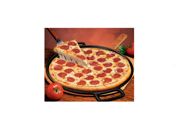 14 Inch Pre-Seasoned Cast Iron Pizza Pan for Oven Stovetop Grill