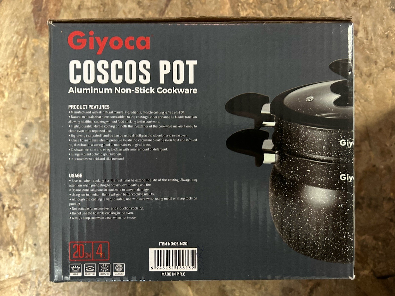 New Giyoca Coscos Healthy Aluminum Non-Stick Pot Brand New!